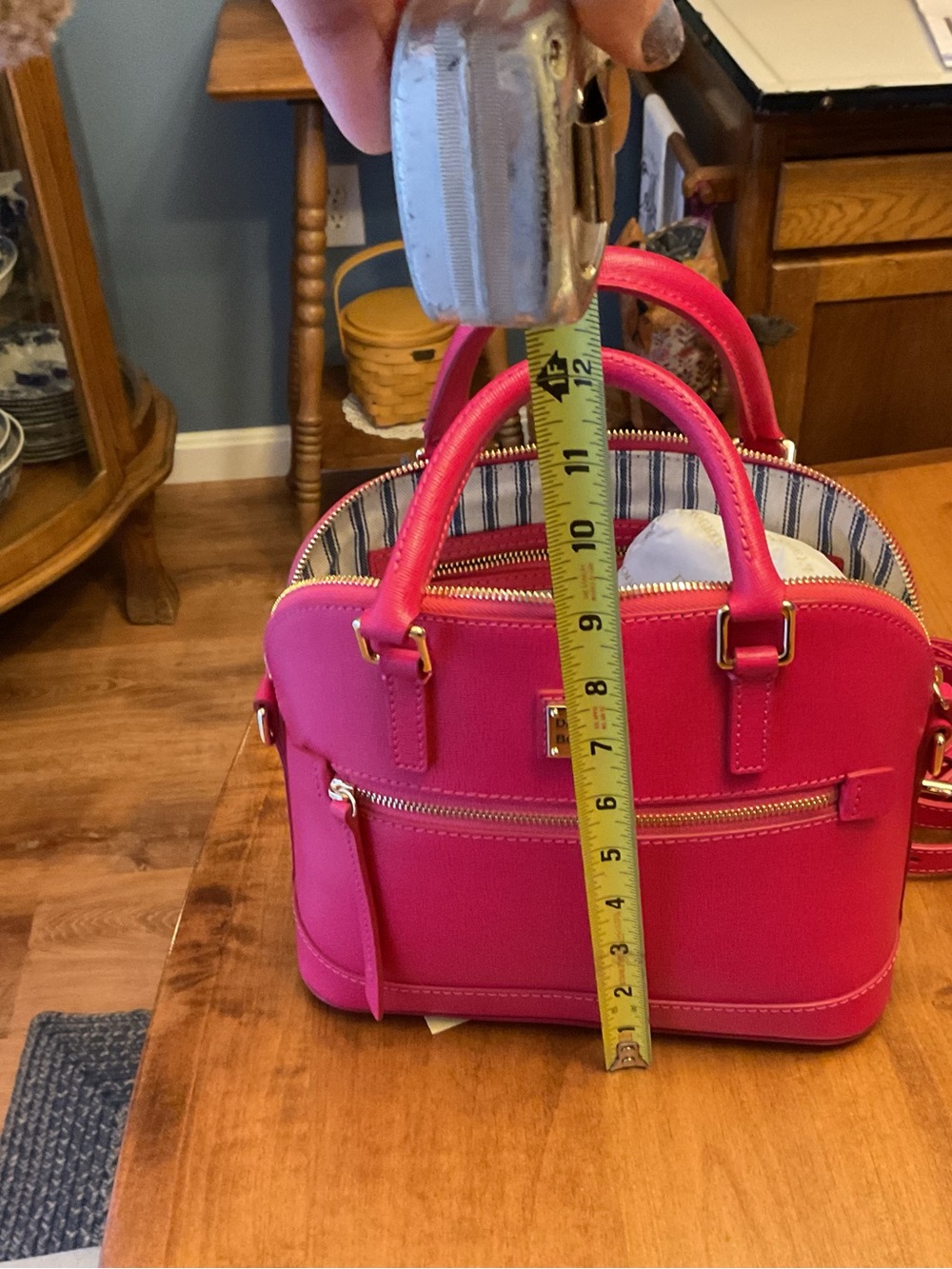 Dooney & Bourke Hot Pink Saffiano Leather Small Domed Satchel NWT - Picture 5 of 15